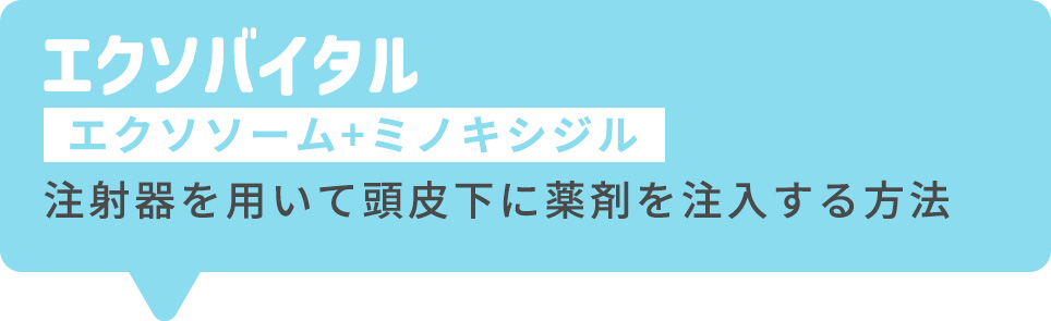 エクソバイタル(エクソソーム+ミノキシジル)注射器を用いて頭皮下に薬剤を注入する方法