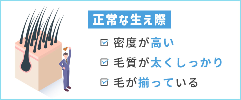 正常な生え際のチェックポイント