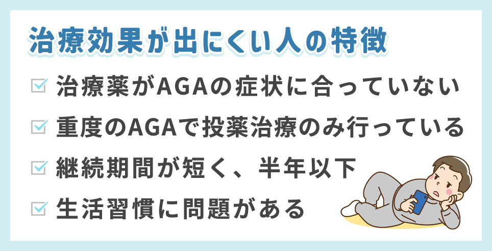治療効果が出にくい人の特徴一覧