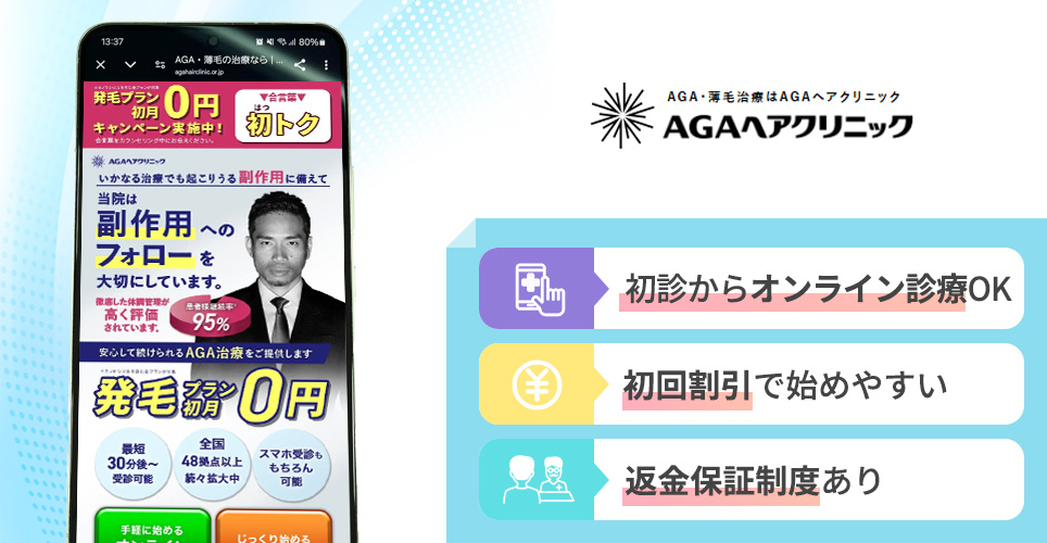AGAヘアクリニックの特徴まとめバナー
