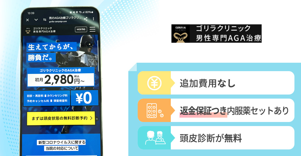 ゴリラクリニックの特徴まとめバナー