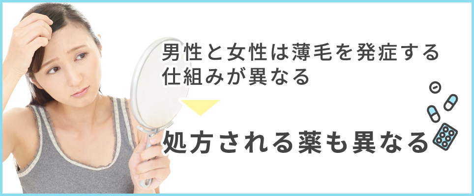 女性の薄毛は治療薬が異なる