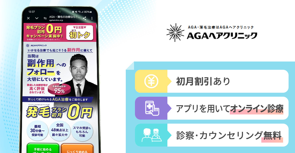 AGAヘアクリニックの特徴まとめバナー
