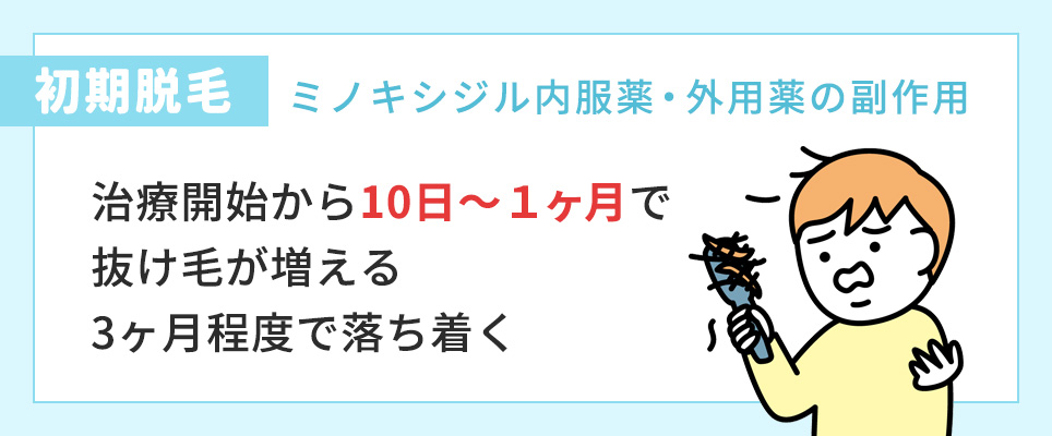 ミノキシジルの副作用：初期脱毛