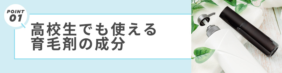 ①高校生でも使える育毛剤の成分