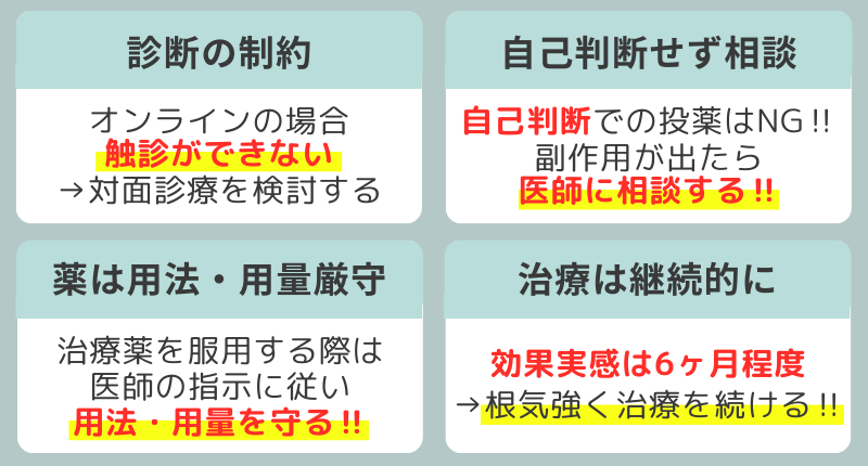 自宅でのAGAオンライン診療に関する注意点