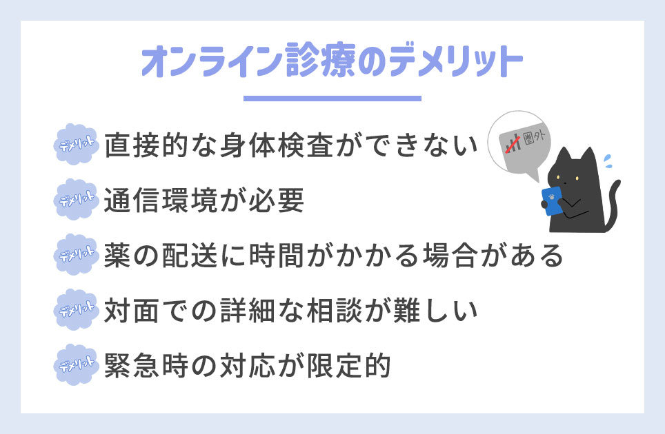 オンライン診療のデメリット一覧