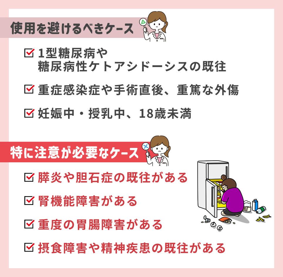 使用を避けるべきケースと特に注意が必要なケース