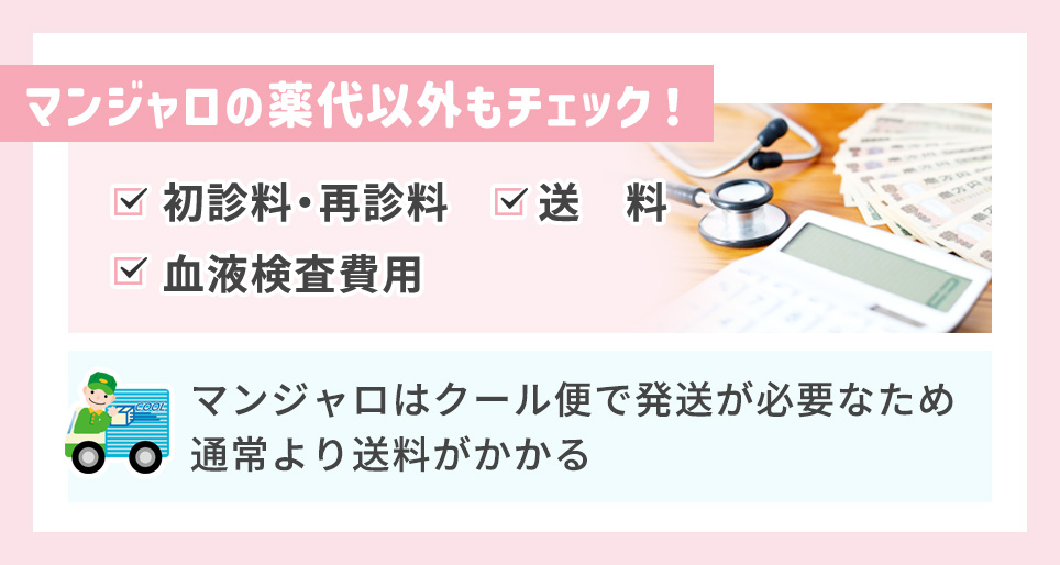 マンジャロの薬代以外の料金もチェック！